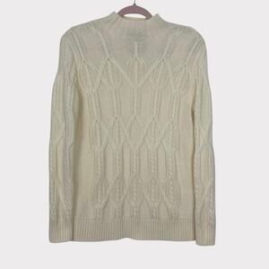 Banana Republic Cream Cable Knit High Neck Sweater